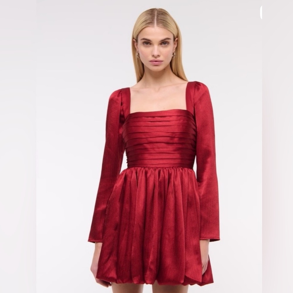 Abercrombie & Fitch Emerson Drop-Waist Satin Mini Dress